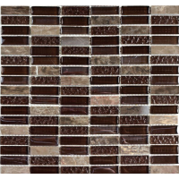 Мозаика стеклянная с камнем Super Line brown 300*300 мм